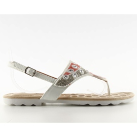 Flip-flops cu margele albe G144 Flip-flops cu margele albe G144
