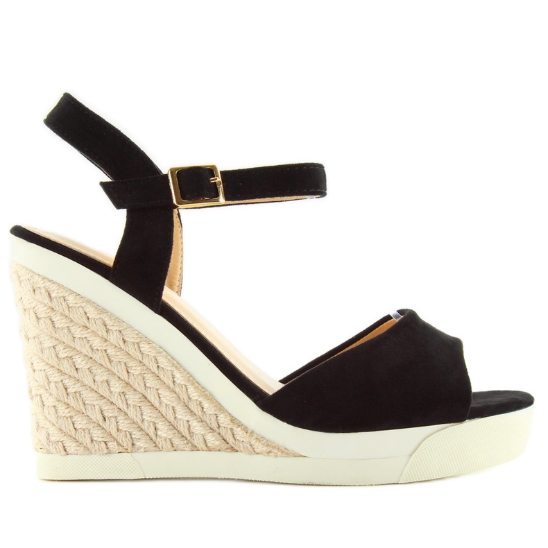 Sandale sport cu pană at-0605-l negre negru Sandale sport cu pană at-0605-l negre negru