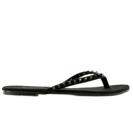 Flip-flops cu crampoane piramidale negre DD26 negru