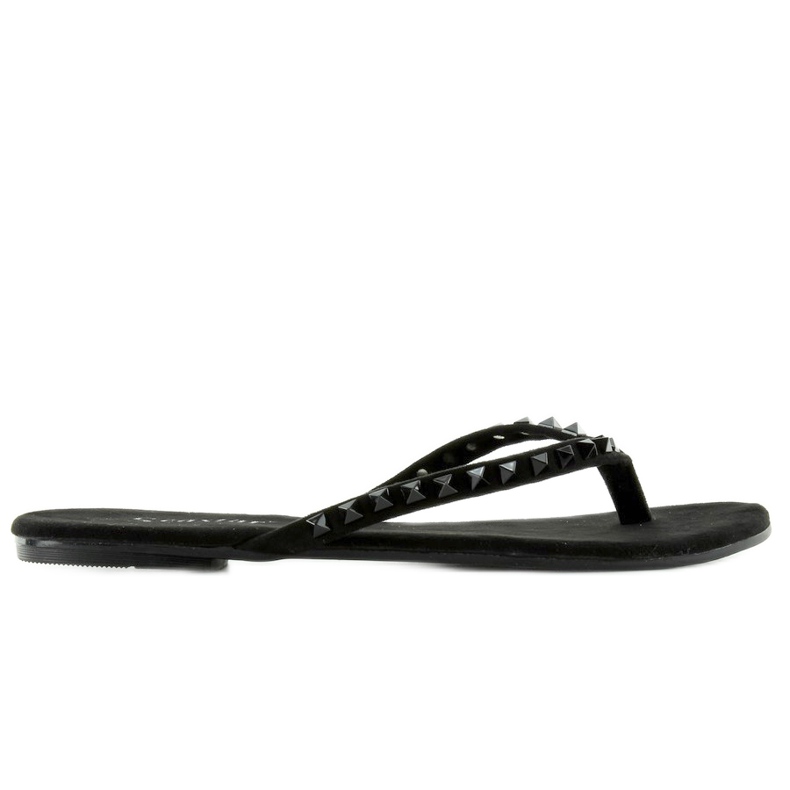 Flip-flops cu crampoane piramidale negre DD26 negru