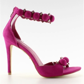 Sandale amuzante pe călcâie Bile violet roz Sandale amuzante pe călcâie Bile violet roz