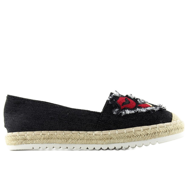 Espadrile cu petice negre f169-28 negru