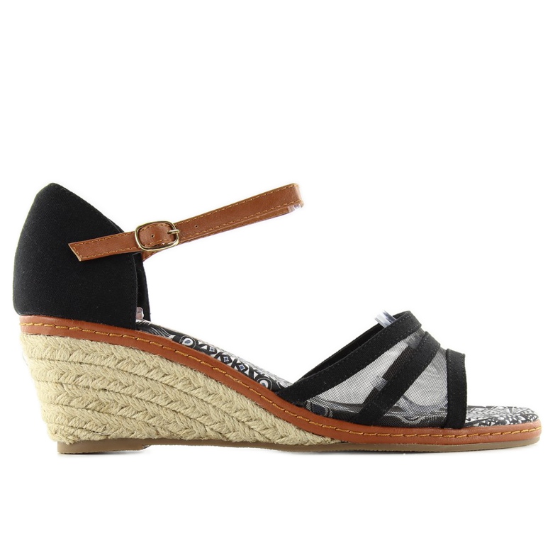 Espadrile 6M-2 Sandale negre negru