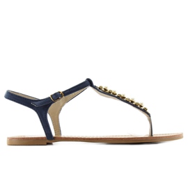 Flip-flops cu perle DD28 D. albastru albastru marin