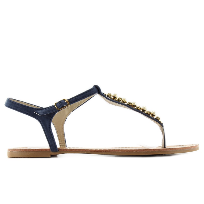 Flip-flops cu perle DD28 D. albastru albastru marin