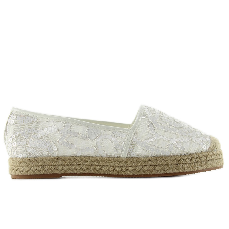 Espadrile din Dantela 7137 Alb