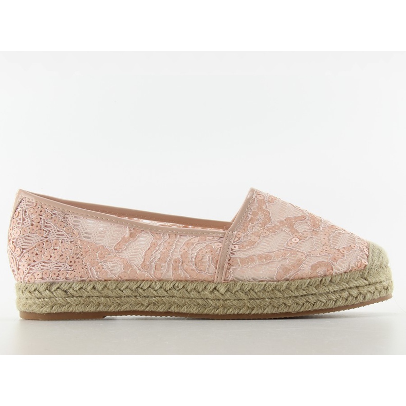Dantelă espadrilles mare tălpi 7137 roz