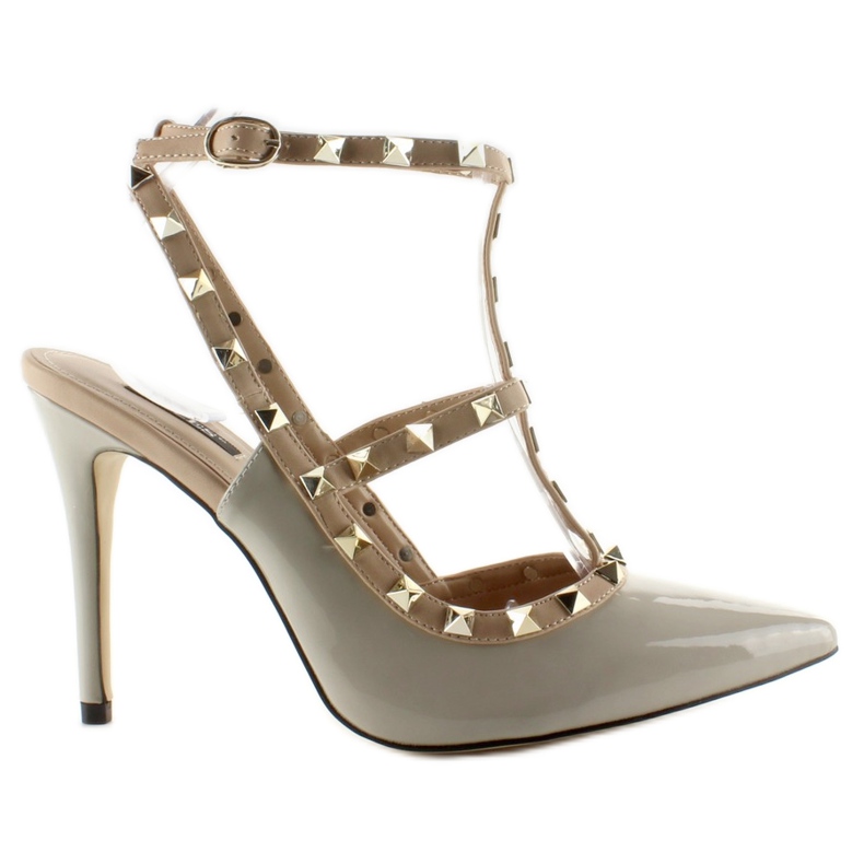 Stilettos cu crampoane Valentina 1166 gri Stilettos cu crampoane Valentina 1166 gri