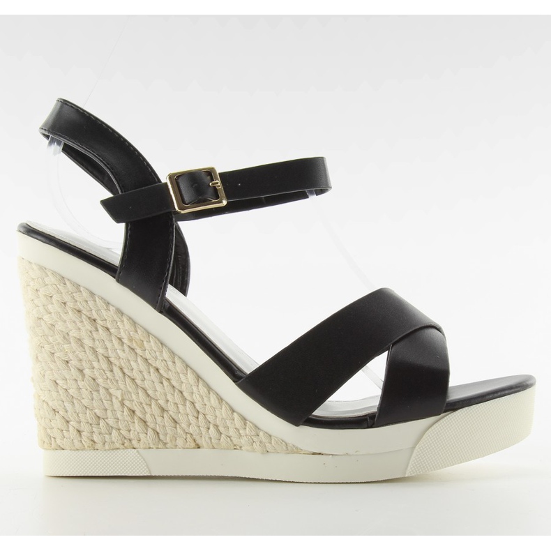 Sandale cu fustă talpă sport neagră negru