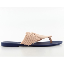 Meliski Slides Flying Heart Km116 Navy / Beig albastru marin roz