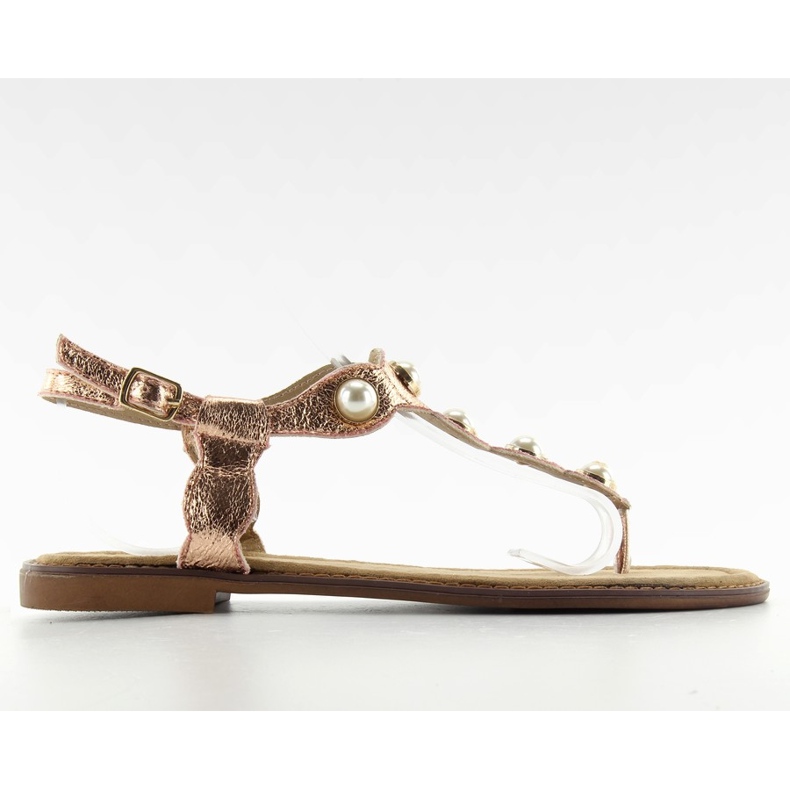 Flip-flops cu perle mari LL-75 Champagne roz Flip-flops cu perle mari LL-75 Champagne roz
