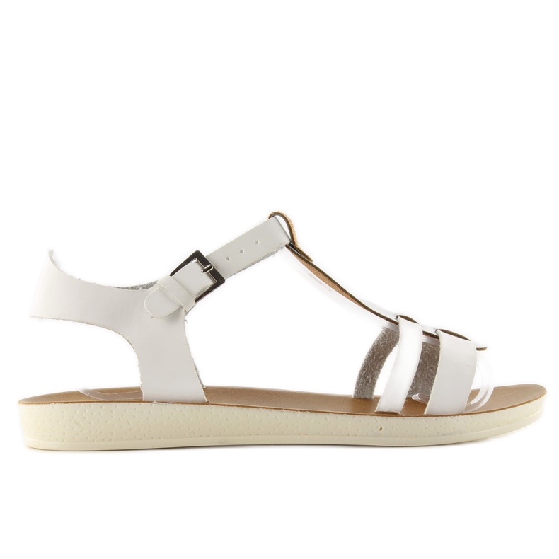 Sandale cu curea metalica 760 alb