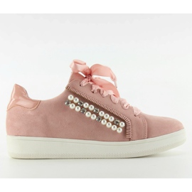 Pantofi sport cu perle 7173 Pink roz Pantofi sport cu perle 7173 Pink roz