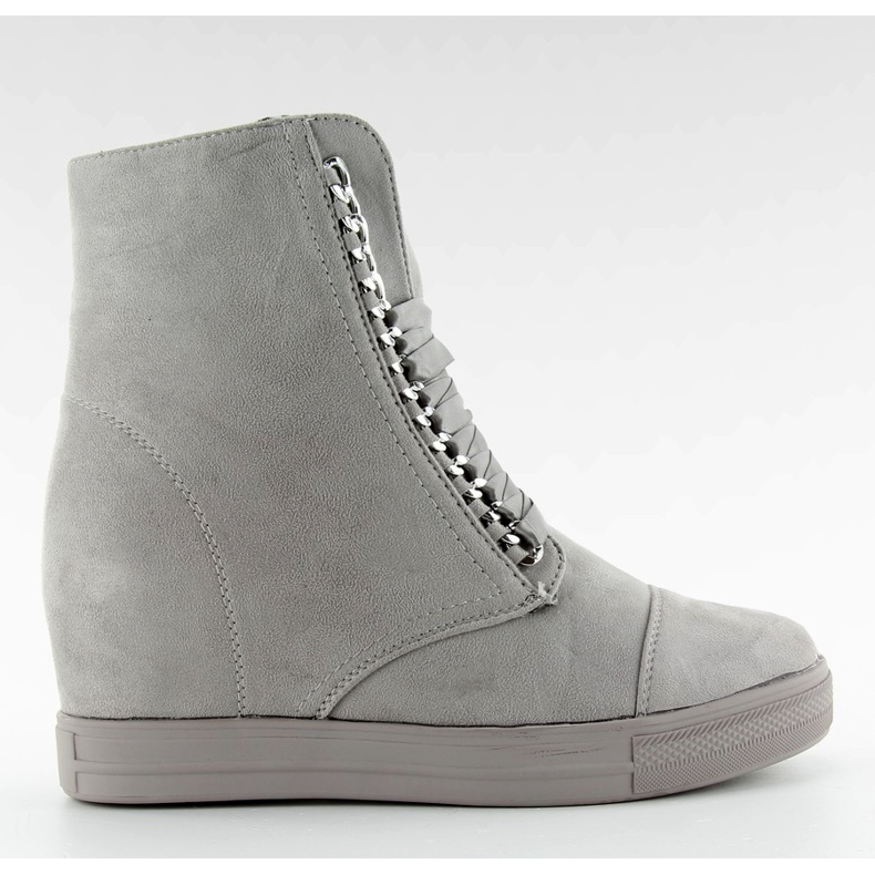 Adidași din dantelă din satin gri NC92