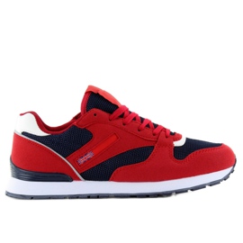 D81 RED / NAVY pantofi sport super comozi roșu
