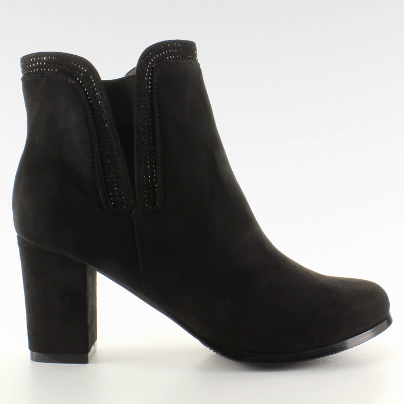 Cizme cu toc AL-1 de piele intoarsa neagra negru Cizme cu toc AL-1 de piele intoarsa neagra negru