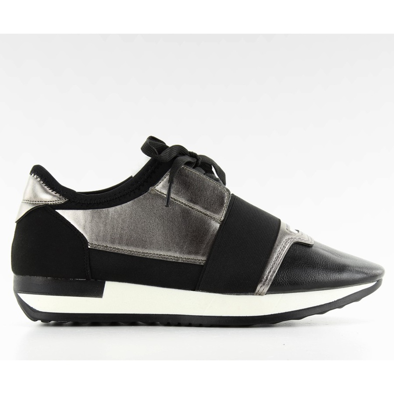 Pantofi sport pentru femei 86-173 NEGRU / GUNCOLOR gri