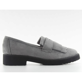 Mocasini de dama cu talpa inalta F173p gri