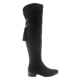 Cizme de călărie cu franjuri PE114p negru Cizme de călărie cu franjuri PE114p negru