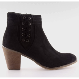 Cizme de piele intoarsa cu toc inalt 99-266 negre negru Cizme de piele intoarsa cu toc inalt 99-266 negre negru