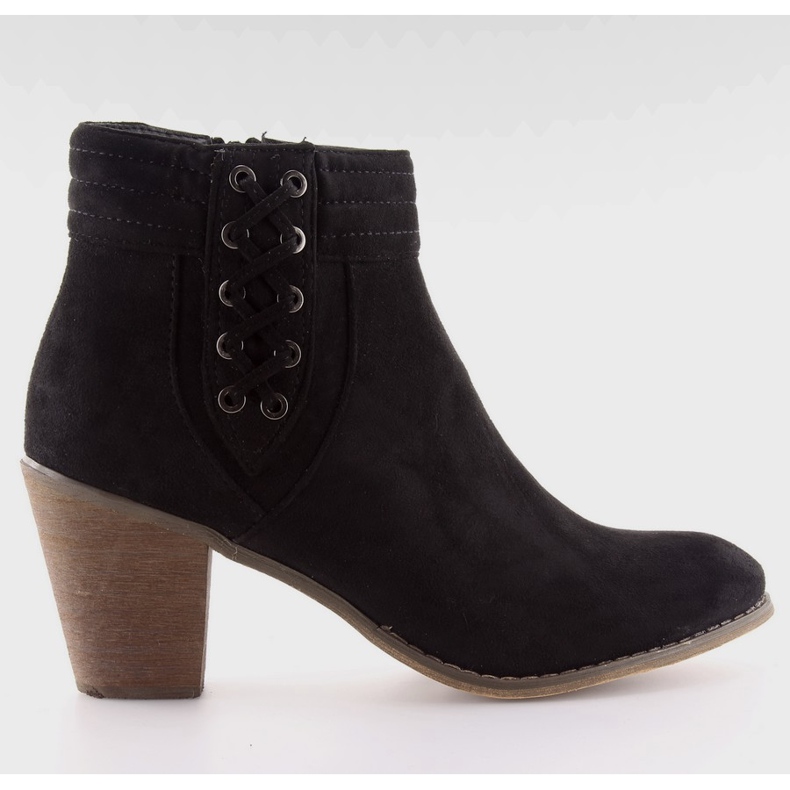 Cizme de piele intoarsa cu toc inalt 99-266 negre negru Cizme de piele intoarsa cu toc inalt 99-266 negre negru