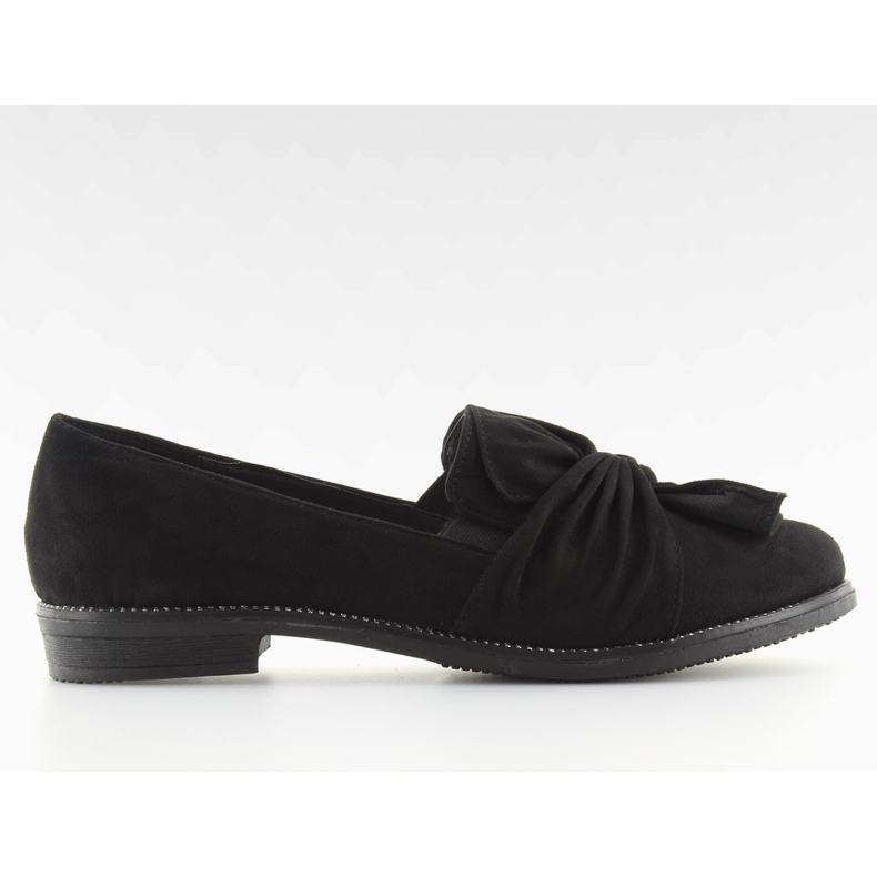 Mocasini de dama negre cu fundita neagra negru