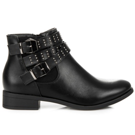 Seastar Cizme chelsea negre cu catarame negru Seastar Cizme chelsea negre cu catarame negru