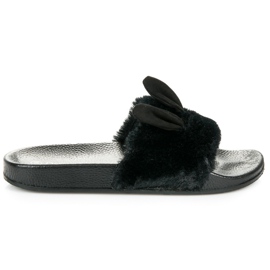 Queen Vivi Flip-flops negri cu urechi negru Queen Vivi Flip-flops negri cu urechi negru