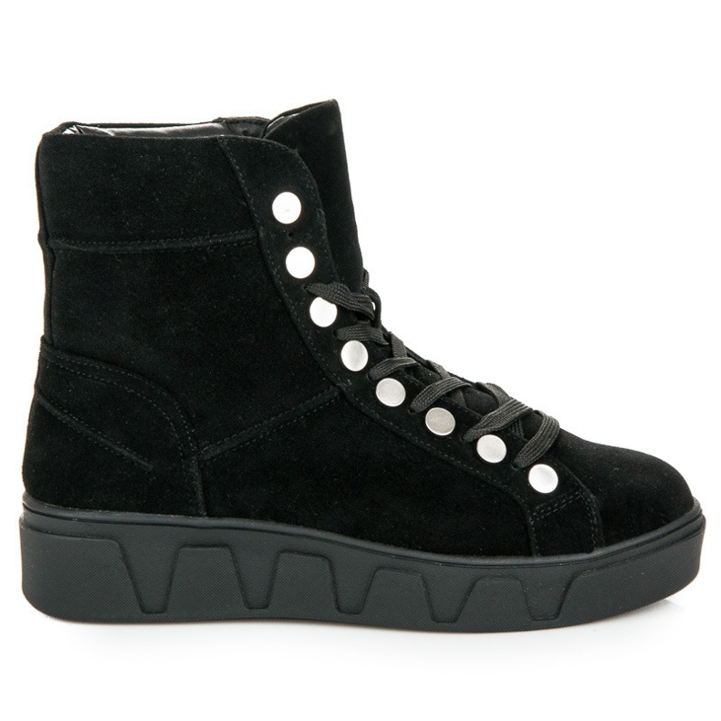 Betler Cizme cu dantelă pe platformă negru