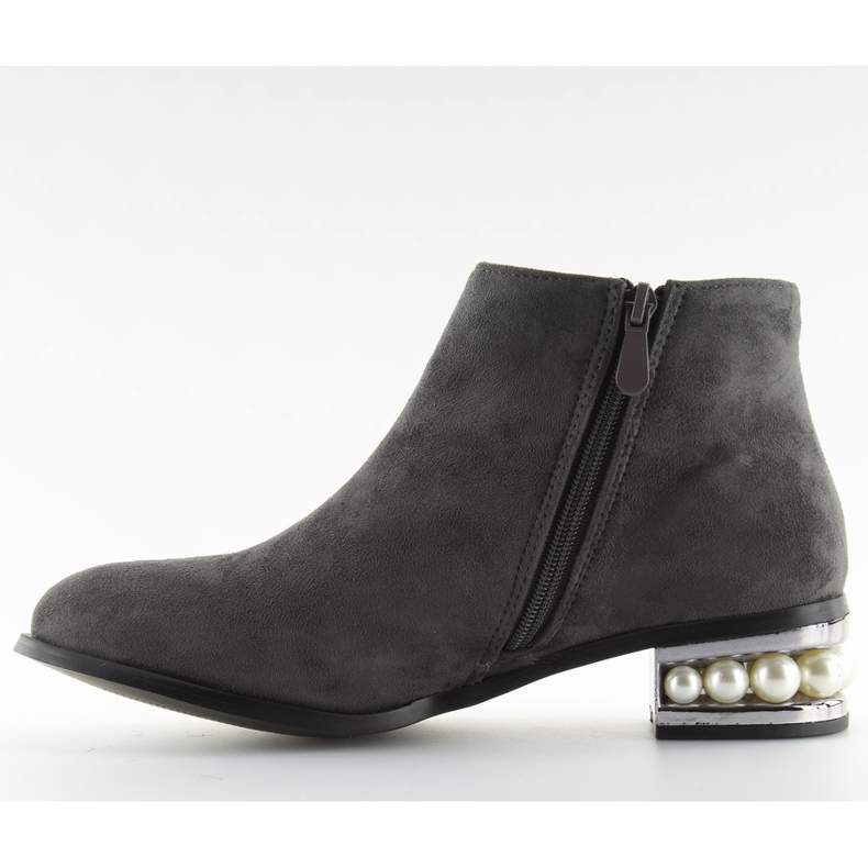 Ghete de cizme Jodhpur cu perle gri