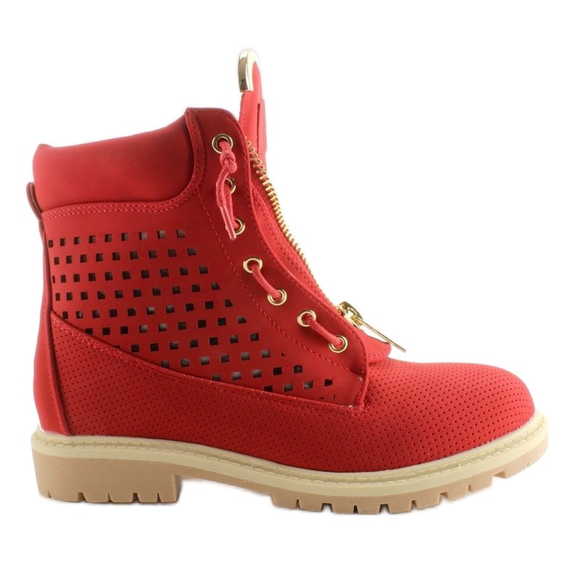 Balmana ajurata, fermoar auriu, rosu R103 Red roșu Balmana ajurata, fermoar auriu, rosu R103 Red roșu