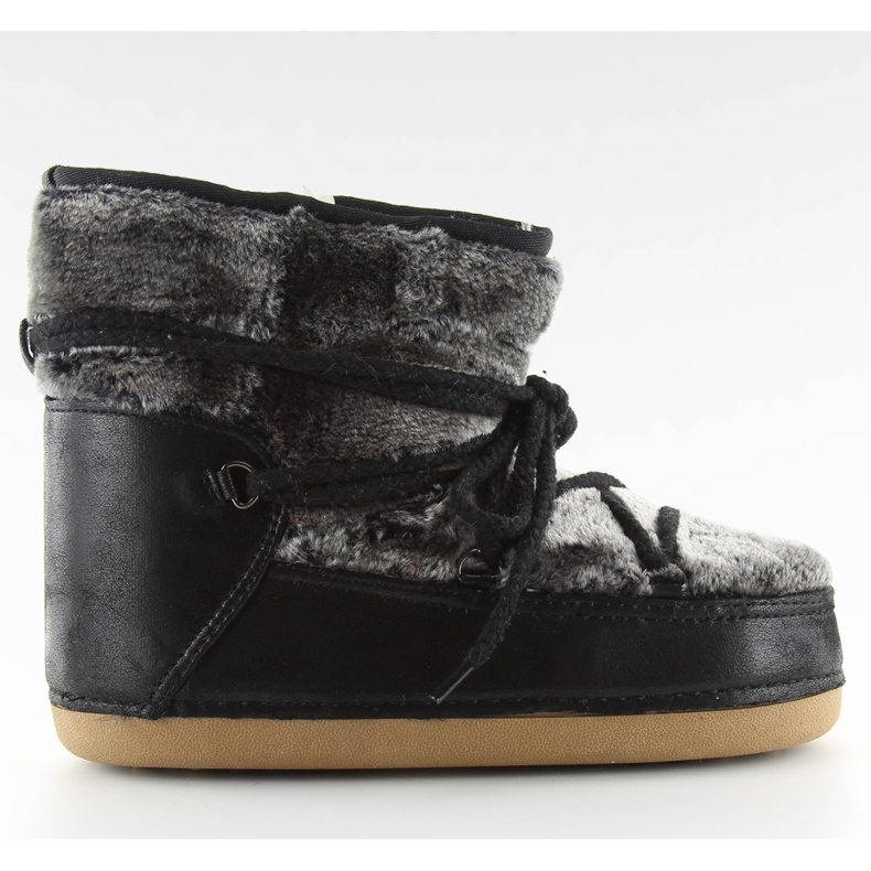 Cizme de zăpadă lună cu blană negru de blană