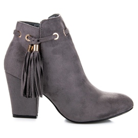 Cm Paris Botine din piele de căprioară Boho gri