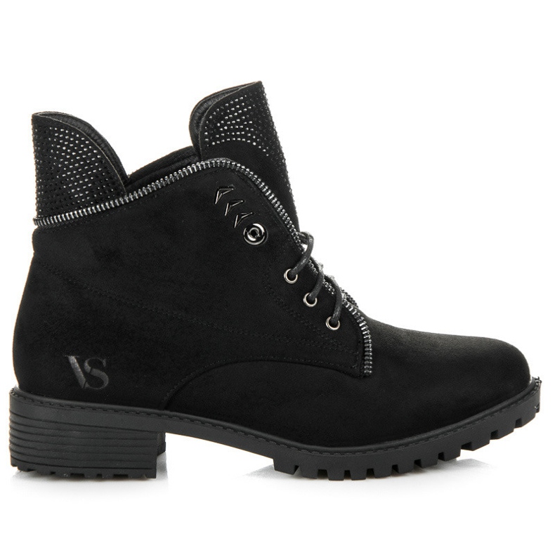 Vices Cizme elegante cu șireturi negru