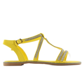 Sandale decorate cu zirconii cubici YH-2H017 galben Sandale decorate cu zirconii cubici YH-2H017 galben