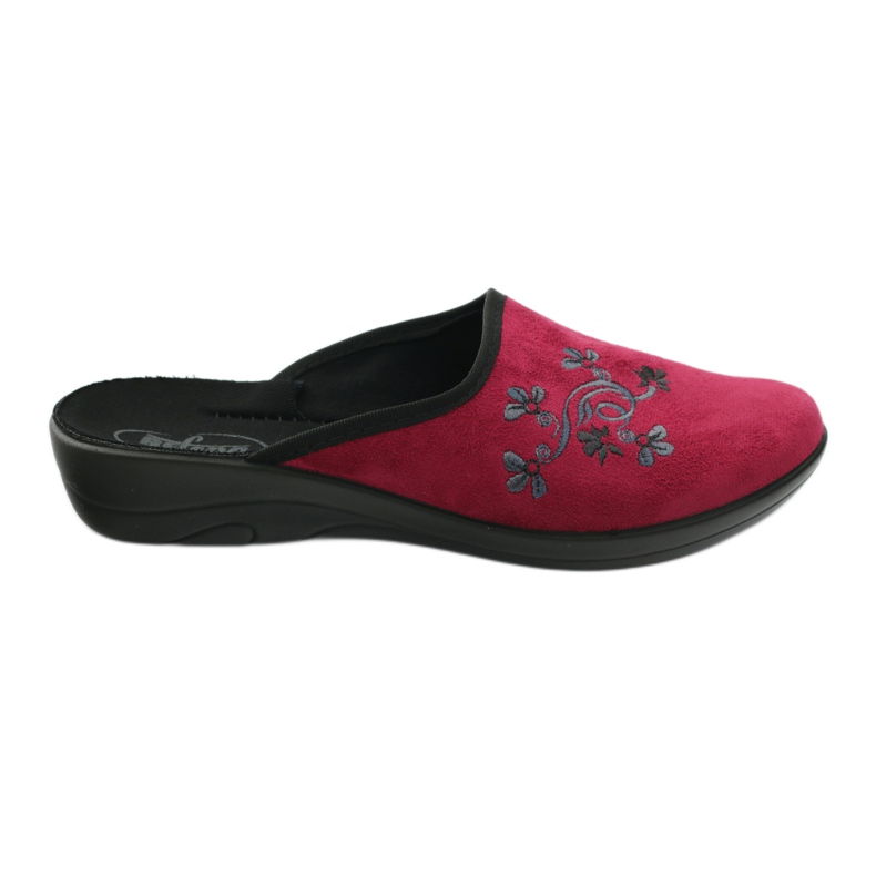 Pantofi de damă Befado 552D004 papuci bordeaux roșu multicolor