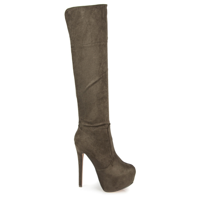 Comer Cizme cu platformă din piele de căprioară verde Comer Cizme cu platformă din piele de căprioară verde