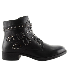 Cizme cu crampoane negre B0-166 negre negru Cizme cu crampoane negre B0-166 negre negru