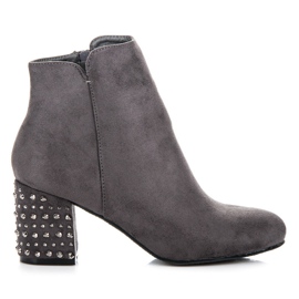 Yes Mile Cizme elegante din piele intoarsa gri Yes Mile Cizme elegante din piele intoarsa gri