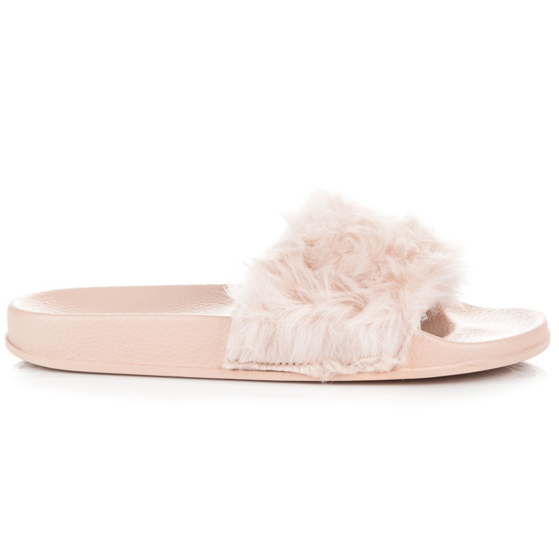 Queen Vivi Papuci bej cu blană Queen Vivi Papuci bej cu blană