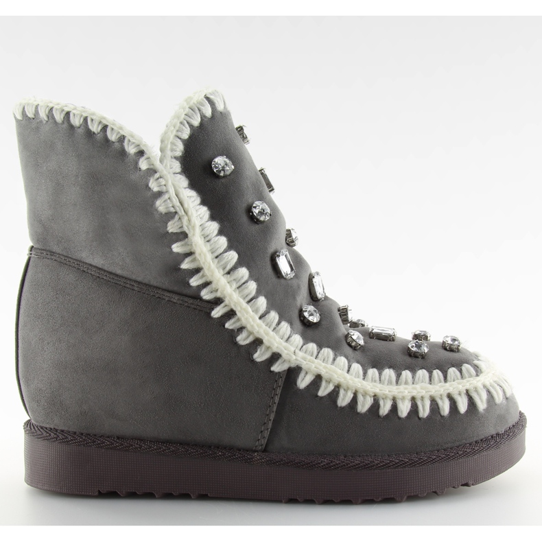 Cizme cu pană gri DD62P gri