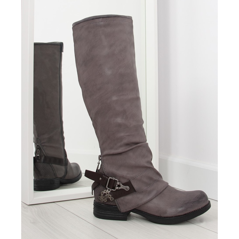 Cizme de călărie gri gri F2180 maro