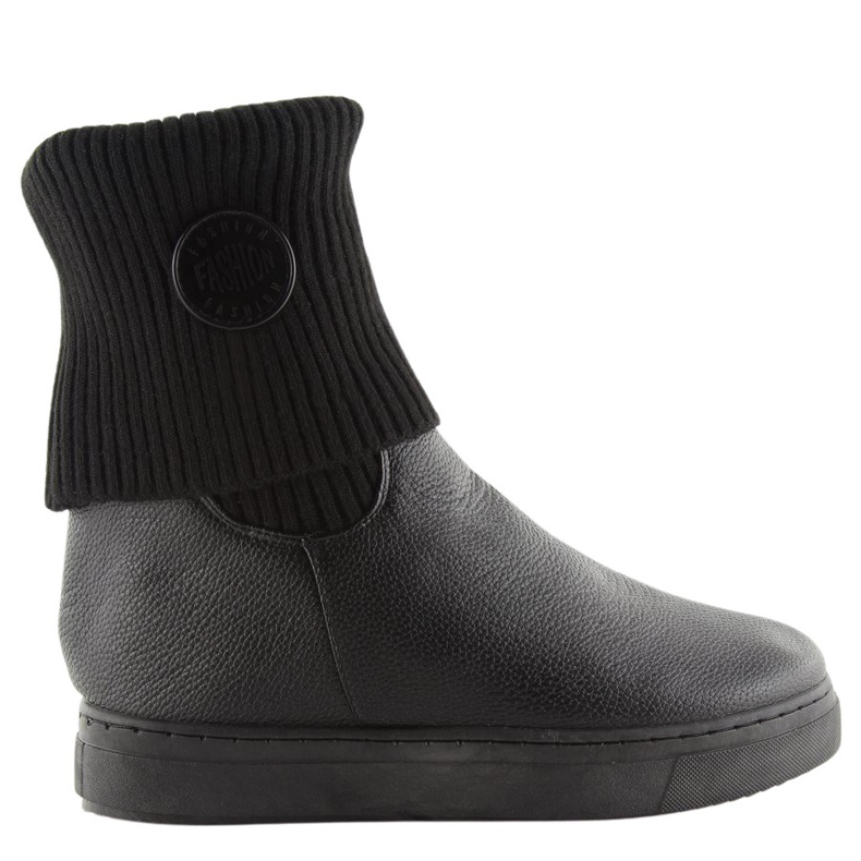 Cizme cu partea superioară de lână neagră NB30 Black negru