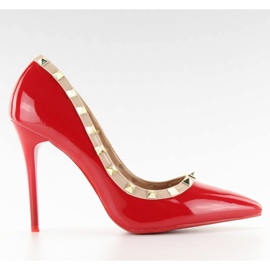 Pompe pe toc stiletto Valentina roșu LL-76P Roșu maro