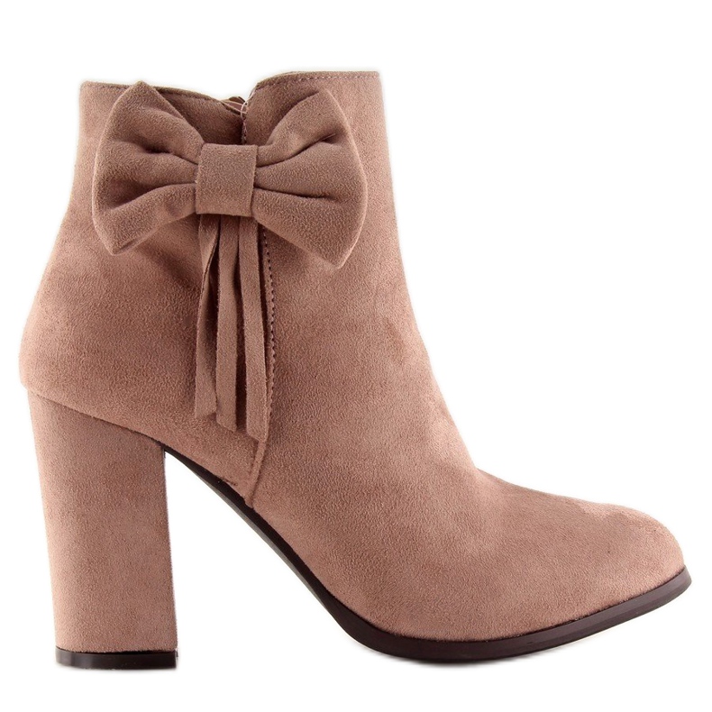 Cizme cu toc inalt cu fundita roz nc93 roz multicolor