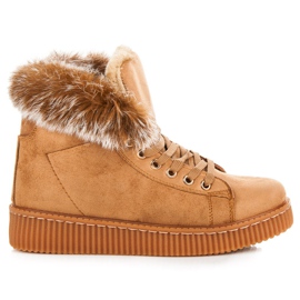 Cizme Creepers Cu Blana maro