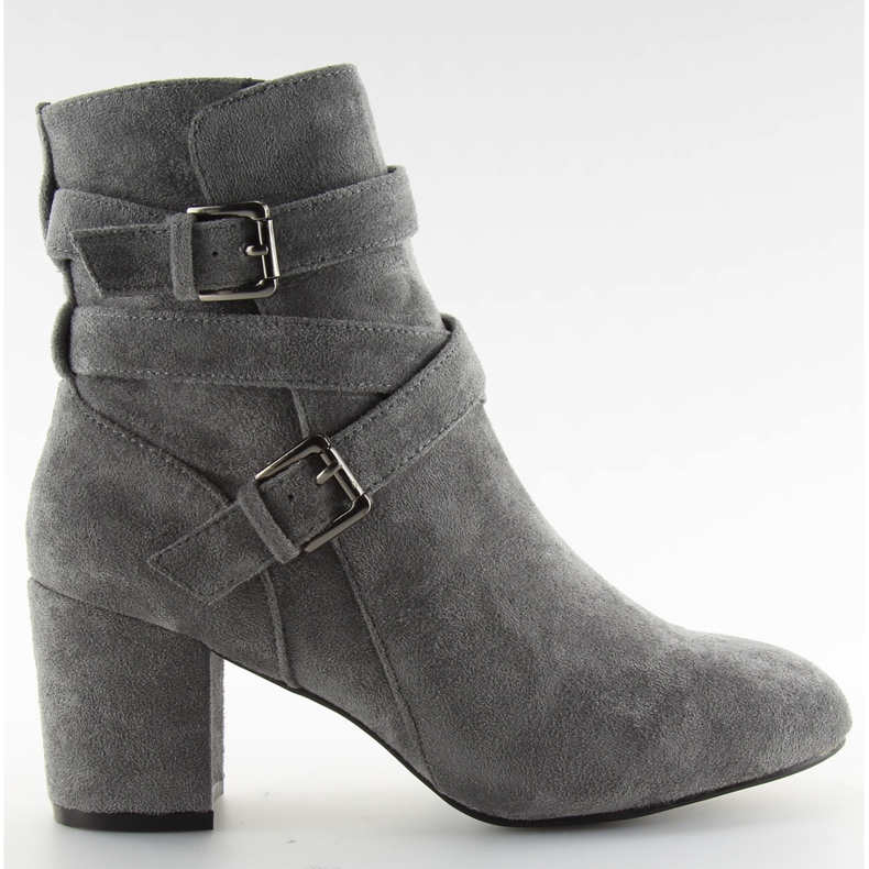 Cizme gri cu toc lat CL62 gri