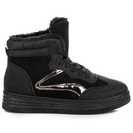 Pantofi sport cu blană negru