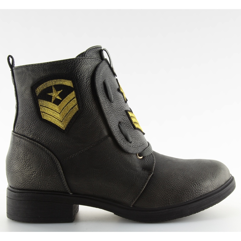 Cizme pentru cizme cu patch-uri gri gri H-4