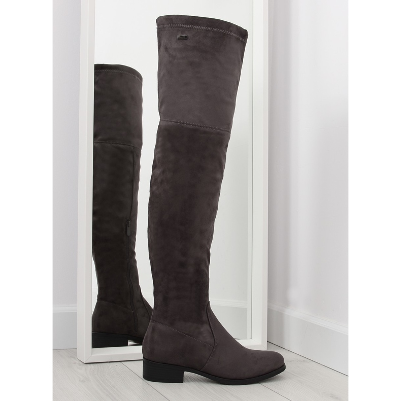 Cizme de muschetar H182 gri maro multicolor